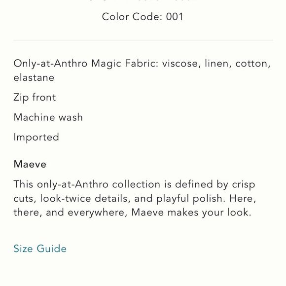 Anthropologie Black Fitted zip front Long Sleeve blouse size medium - Picture 5 of 8